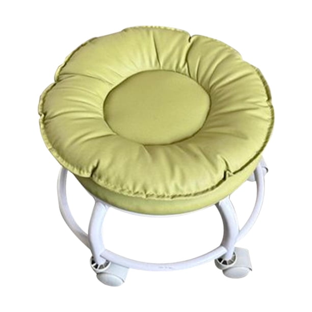 Taburete bajo con ruedas, silla giratoria, para hombre y mujer, taburete multiusos con verde