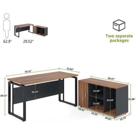 Tribesigns L-Shaped Computer Desk, 55 inch Executive Desk Business ...