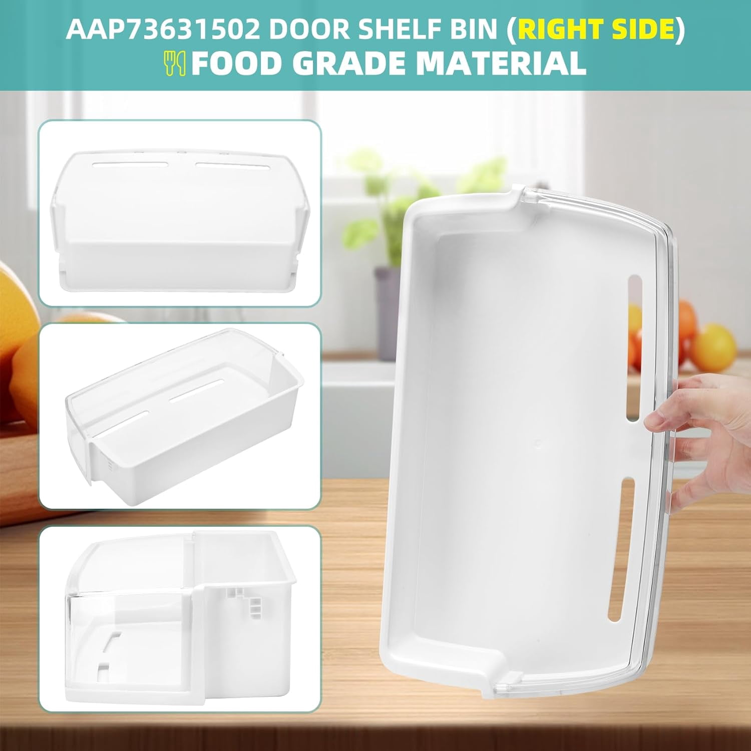 Upgraded AAP73631502 Refrigerator Door Shelf Replacement Compatible With LG KENMORE fridge door shelf Parts,Replacement AP5673810 2652330 EAP7786021 LFX28968sb AAP72909218 Fit Top Right-1 PCS