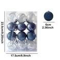 thumbnail image 3 of Champagne Blue Textured Christmas Ornament Set Shatterproof Printed Hanging Baubles for Christmas Tree Decor, 3 of 9