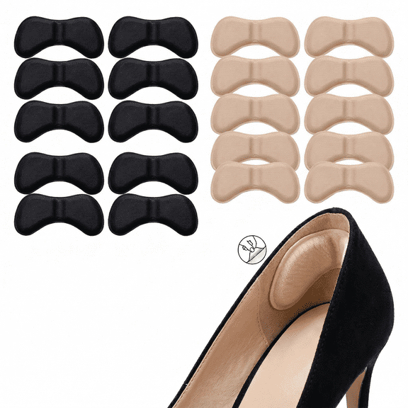 ROSEXIXI 10Pcs Heel Pads for Shoes 4D Butterfly Anti-Slip Inserts Adhesive Shoe Back Cushion for Women High Heels Flats