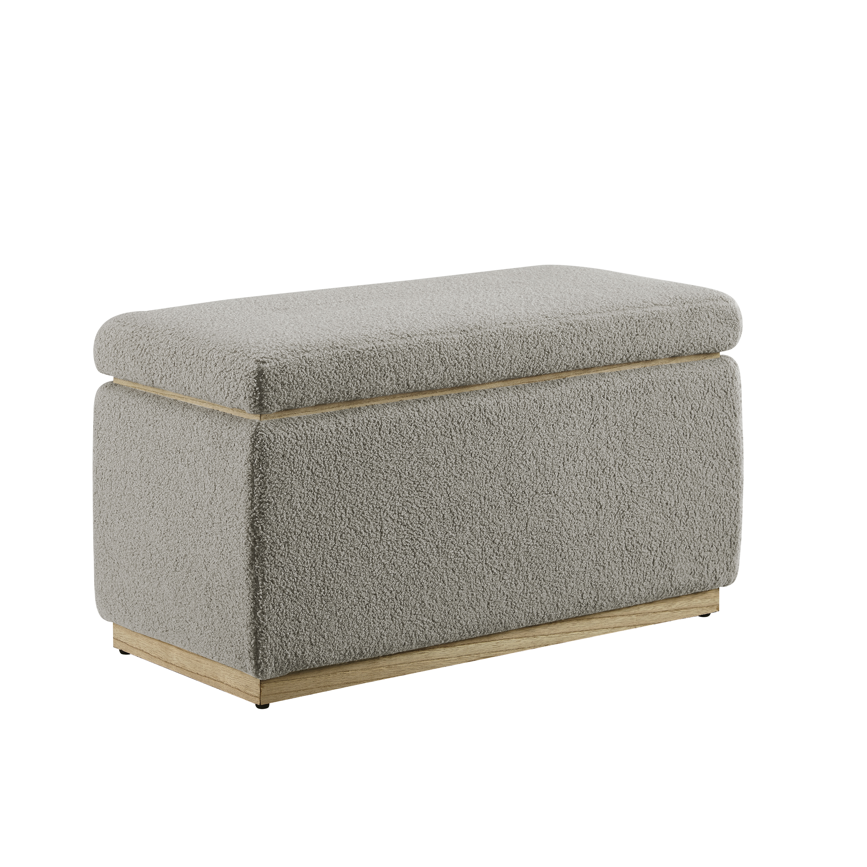 Linon Elta Rectangle Storage Ottoman, Light Gray