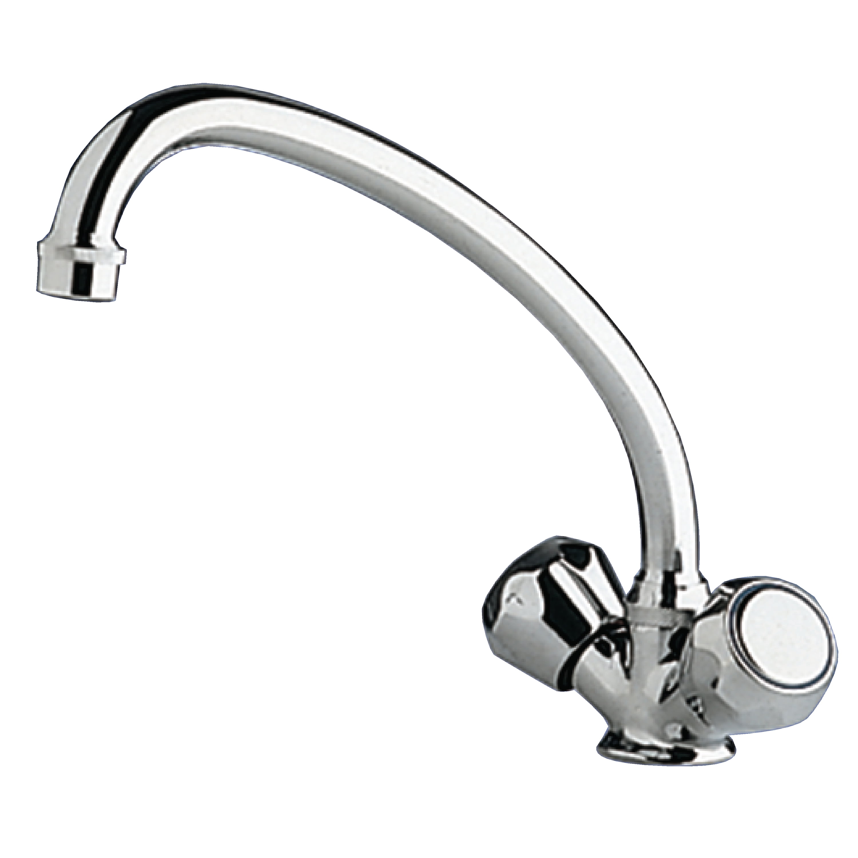 Scandvik 10438 Standard Family Chrome Plated Brass Galley Mixer Faucet