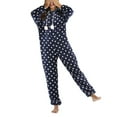 thumbnail image 2 of Defitshape Women's Long Sleeve Onesies Pajamas Fleece Fuzzy Hoodie Flannel Pj Printed Zip Up Cute Winter Thermal Hooded One Piece Sleepwear Warm Royal Blue Small, 2 of 5