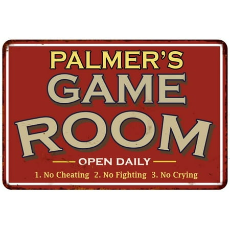 Personalized Girls Room Signs - PALMER'S Game Room Personalized Sign Vintage Look 8 x 12 High Gloss Metal 208120001341
