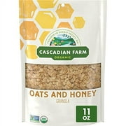 Cascadian Farm Organic Granola, Oats and Honey Cereal, Resealable Pouch, 11 oz.