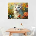 thumbnail image 2 of Orinice Unframed Canvas Painting Colorful Flower Cat Print Beautiful Picture Unframed Wall Art Prints Wall Art For Living Room - For Home Decor Wall Decor Room Decor Art Gifts20''X16'' 16x12in, 2 of 6