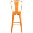 thumbnail image 6 of Merrick Lane Orange 30" High Metal Bar Height Stool with Removable Back for Indoor-Outdoor Use, 6 of 11