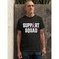 thumbnail image 2 of Breast Cancer Support Squad Pink Ribbon Unisex Men's T-shirt, XL, Black, 2 of 6