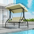 thumbnail image 3 of Outsunny Balançoire de Patio 3 Places avec Auvent, Lit de Balançoire de Porche Convertible, 3 of 9