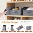 thumbnail image 6 of Medium Trapezoid Closet Storage Bins for Shelf, 6 Packs Non-woven Closet Organizer Baskets with Handles, Foldable Clothes Containers Boxes for Clothing, Book, Purse, 16L, Gray, 6 of 8