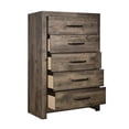 thumbnail image 6 of Benjara Ent 49 Inch Tall Dresser Chest, 5 Drawers with Black Handles, Greige Brown, 6 of 6