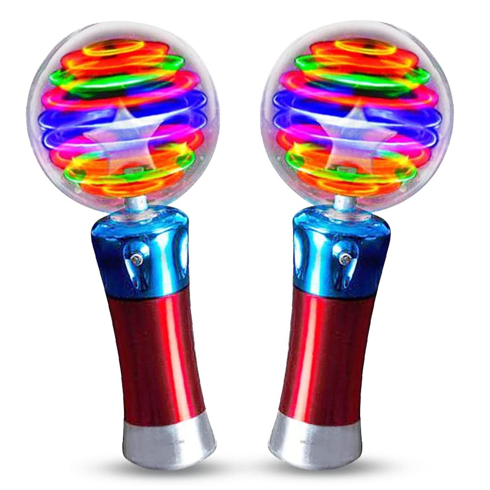 TBOLINE 2pcs Light Up Magic Ball Toy Wand for Kids Thrilling Spinning