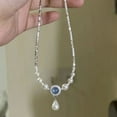thumbnail image 2 of Ocean Blue Water Drop Pearl Necklace For Women, 2 of 2