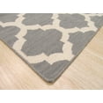 thumbnail image 4 of EORC DM73GY8X10 8 x 10 ft. Handmade Wool Flatweave Revesible Moroccan Contemporary Trellis Rug, Grey - Rectangle, 4 of 6