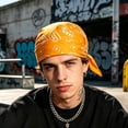 thumbnail image 5 of Unisex Quick Drying Liner Bandana Moisture Wicking Adjustable Tie Back UV Protection Head Wrap for Cycling Outdoor Sports(Yellow,58cm), 5 of 5