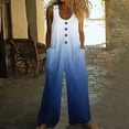 thumbnail image 2 of Sexlip Womens Overalls Wide Leg Pants Gradient Print Adjustable Straps Soft Fabric Flowy Silhouette for Outdoor Leisure Blue XXL, 2 of 5