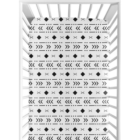 UPC: 0846480090137 | Sweet Jojo Designs White Black Boho Tribal Mudcloth Boy Girl Fitted Crib Sheet Baby or Toddler Bed Nursery – Black and White Woodland Bohemian Southwest Geometric Arrow Gender Neutral Aztec Mud Cloth