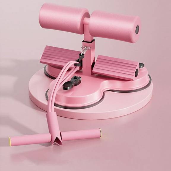 Amacok Sit Up Bar Foot Holder with Resistance Band for Home Gym Adjustable Height Dual Suction Cups Abdominal Core Training Exercise Equipment