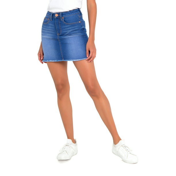 No Boundaries Juniors Basic Denim Skirt - Walmart.com