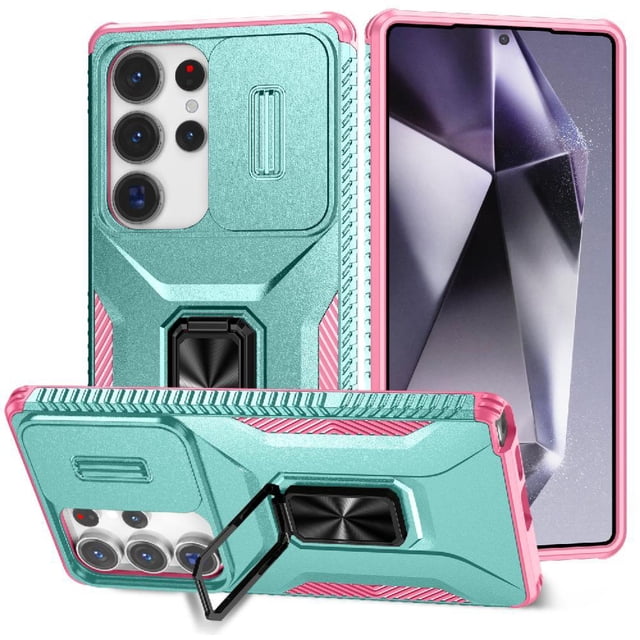 Funda para GANGXUN Samsung Galaxy S25 Ultra - Soporte metálico, Función magnética, Verde