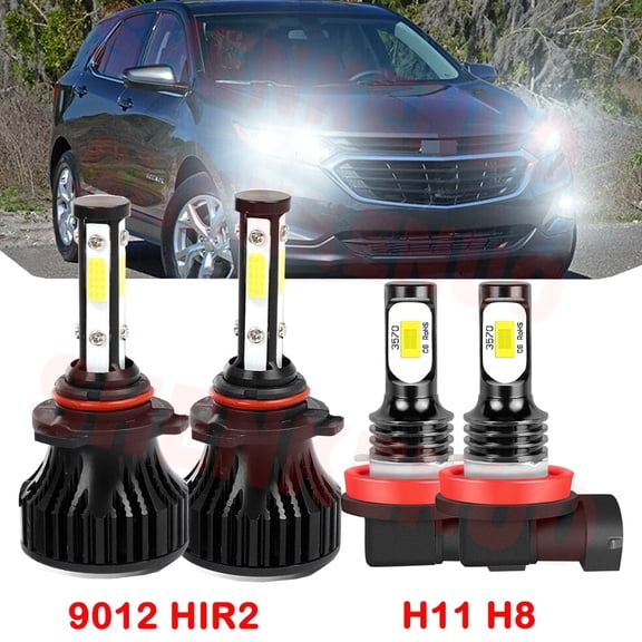 For Chevrolet Equinox 2018 2019 2020 LED Headlights 9012 High&Low Beam H11 Fog Lights 4pcs