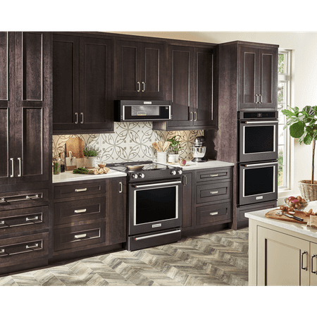 KitchenAid - 6.4 Cu. Ft. Self-Cleaning Slide-In Electric Convection Range - Black Stainless Steel