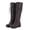 Brown, variant on Women's Casual Lace Up Knee High Boots, Round Toe Double Belt Buckle Design with Breathable Lining, Trendy Boots for Daily Leisure Gift