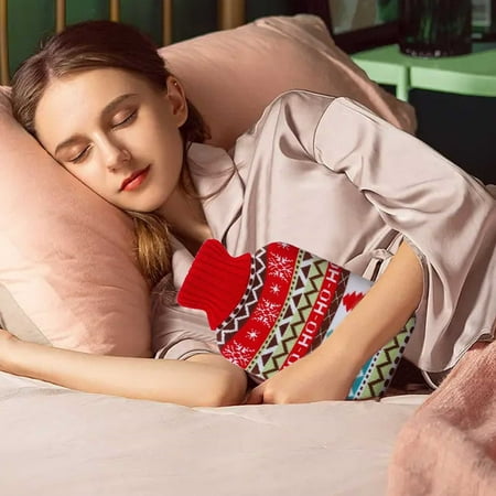 

1L Hot Water Bottle With Lid Cute Christmas Tree Snowflake Penguin Hot Water Bag Warm Water Bottle To Keep Out Of The Cold Heating&warming Equipment M