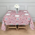 thumbnail image 3 of Pink Cow Milk Strawberry Pattern Square Tablecloth,Waterproof Square Table Cover,Wipeable Spillproof Washable Table Cover for Home Kitchen Party Decor 52"x52"(132x132cm), 3 of 6