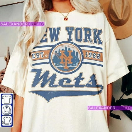 Vintage New York Mets T-shirt New York Baseball Hoodie New York EST 1962 T-shirt Vintage Baseball Fan Sweatshirt