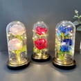 thumbnail image 2 of Regalos de Navidad tres rosas adornos de cubierta de vidrio luces LED luminosas creativas regalos decorativos, 2 of 3