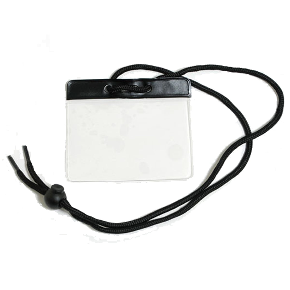 Bulk 100 Pack - Color Badge Holder Horizontal with Lanyard - Extra Large Color Top Card Sleeve (4 1/2 X 3 1/2 - Max Insert) w/ Solid Color Neck Cord for Events / Conventions by Specialist ID (Black)