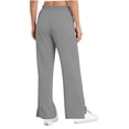 thumbnail image 4 of FRSASU Womens Wide Leg Pants Sun Protection Casual Loose Drawstring Side Split Pants with Pockets Gray XXL(XXL), 4 of 8