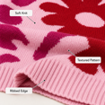 thumbnail image 6 of Floral Sweater for Women Crewneck Long Sleeve Knit Warm Pullover Tops Black L, 6 of 8