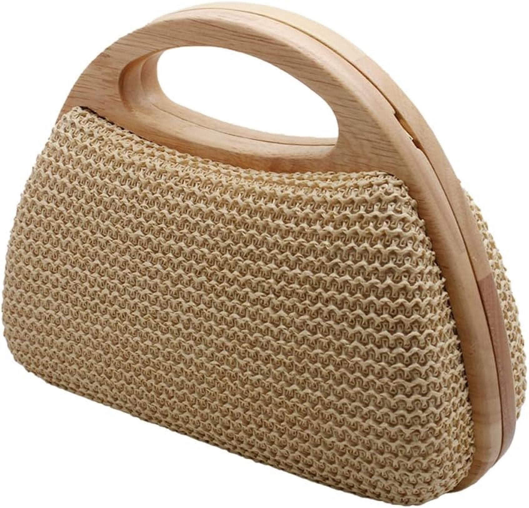 CAILDANL Straw Clutch Handbags Women Beach Crossbody Hand-woven Summer Purse Wallet Top handle Evening Bag for Wedding Party