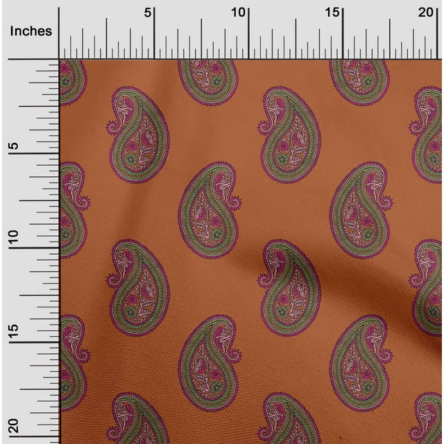 oneOone Cotton Poplin Fabric Paisley Block Fabric Prints By Yard 42 Inch Wide