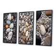 thumbnail image 3 of Designart "Beach Photo Harmonious symmetry IV" Abstract Framed Wall Art Set Of 3 - Grey Beach Frame Canvas Set For Living Room Decor, 3 of 7