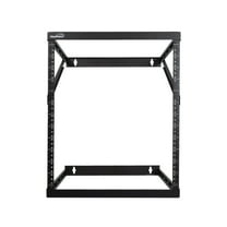 NavePoint 8U, 12U, 22U Height Expandable 2 Post Wall Mount Rack - Adjustable Server Rack for 19 Inch Standard IT Equipment - Wall Mount Rack 17.5" Deep, Black