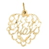 18K Yellow Gold We Love You Mom Pendant - 22 mm
