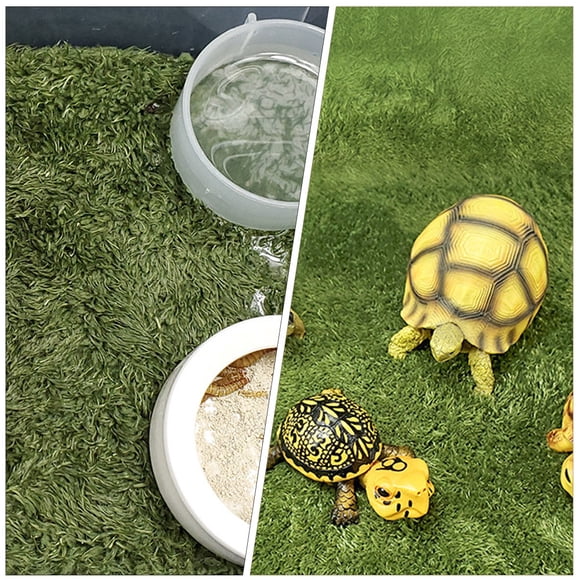 FONDOTIN Reptile Habitat Decor 1Pack Olive Green Cotton Reptile Carpet For Turtle Tank 45x30x0.5cm