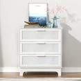 thumbnail image 2 of Eumyviv 3 Drawer Dresser, White Rattan Dresser for Bedroom Chest of Drawers for Living Room Bedroom, White H0151, 2 of 11