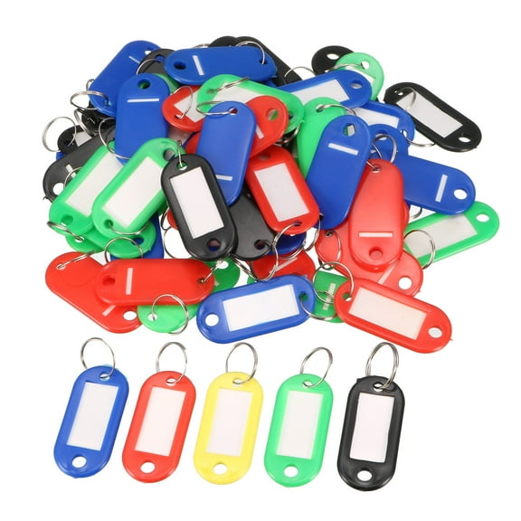 Unique Bargains Multicolor Plastic Name Tag Badge Clip Holder Keychain Office Hotel Mall Locker 50pcs