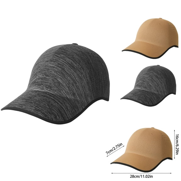 Baseball cap Seamless Packable Lightweight Sports Ultra-Breathable Washable and Portable Quick-Dry Hat for Golf Gray