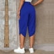thumbnail image 5 of Gibobby pantalones de yoga Nuevos pantalones elásticos recortados casuales de verano europeo y americano para mujer Moda (Azul, XL), 5 of 5