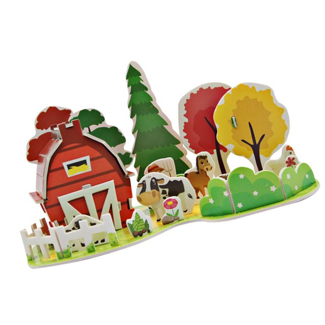 Ounissouiy 3D Paper Assembly House Model Niños DIY Paper Building Architecture Model Kids Early Educational Toy Type 5 Juguetes de construcción No.02