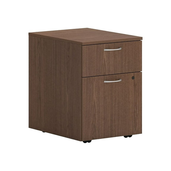 HON Mod 2-Drawer Vert File Cab Mobile Ped Let/Leg Sepia Walnut 20" PLPMBFLE1