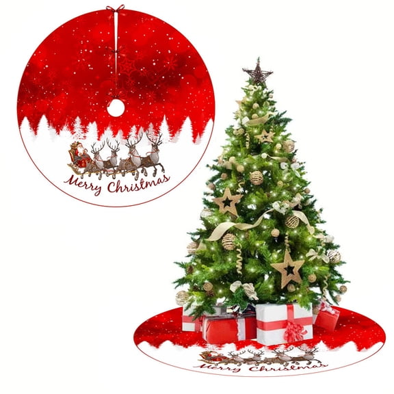 Christmas Tree Skirt, Elk Christmas Tree Decoration, Colorful Tree Skirt, Suitable for Christmas Tree Holiday Party, Christmas Gift