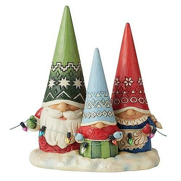 Enesco Jim Shore Heartwood Creek Christmas Gnome Family Figurine, 6.5 Inch, Multicolor