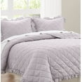 thumbnail image 4 of Truly Soft Crinkle Ruffle 100% Microfiber Polyester  3 Piece Full/Queen Quilt Set in Grey, All Season, Adult Size, OEKO-TEX Certified, 4 of 11